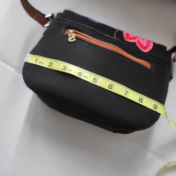 Desigual Embroidered Floral Black Crossbody Bag - Picture 13 of 16